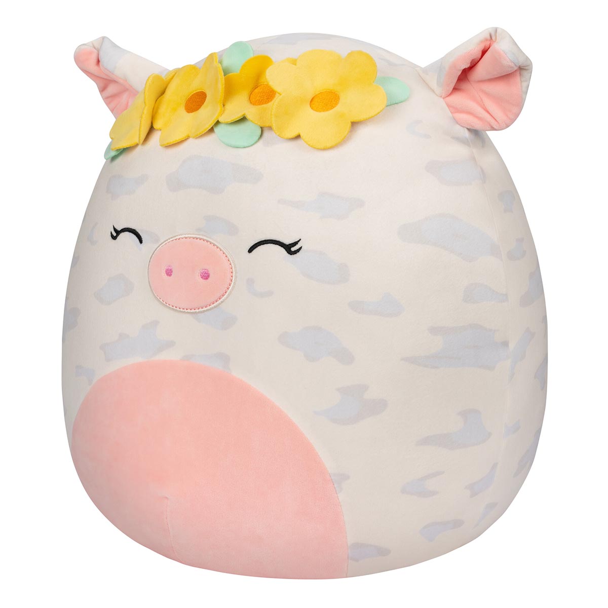 SQCR02137-LargePlush-16in-Squishmallows-RosieSpottedPigwYellowFlowerCrown-3_4L_lpr.jpg