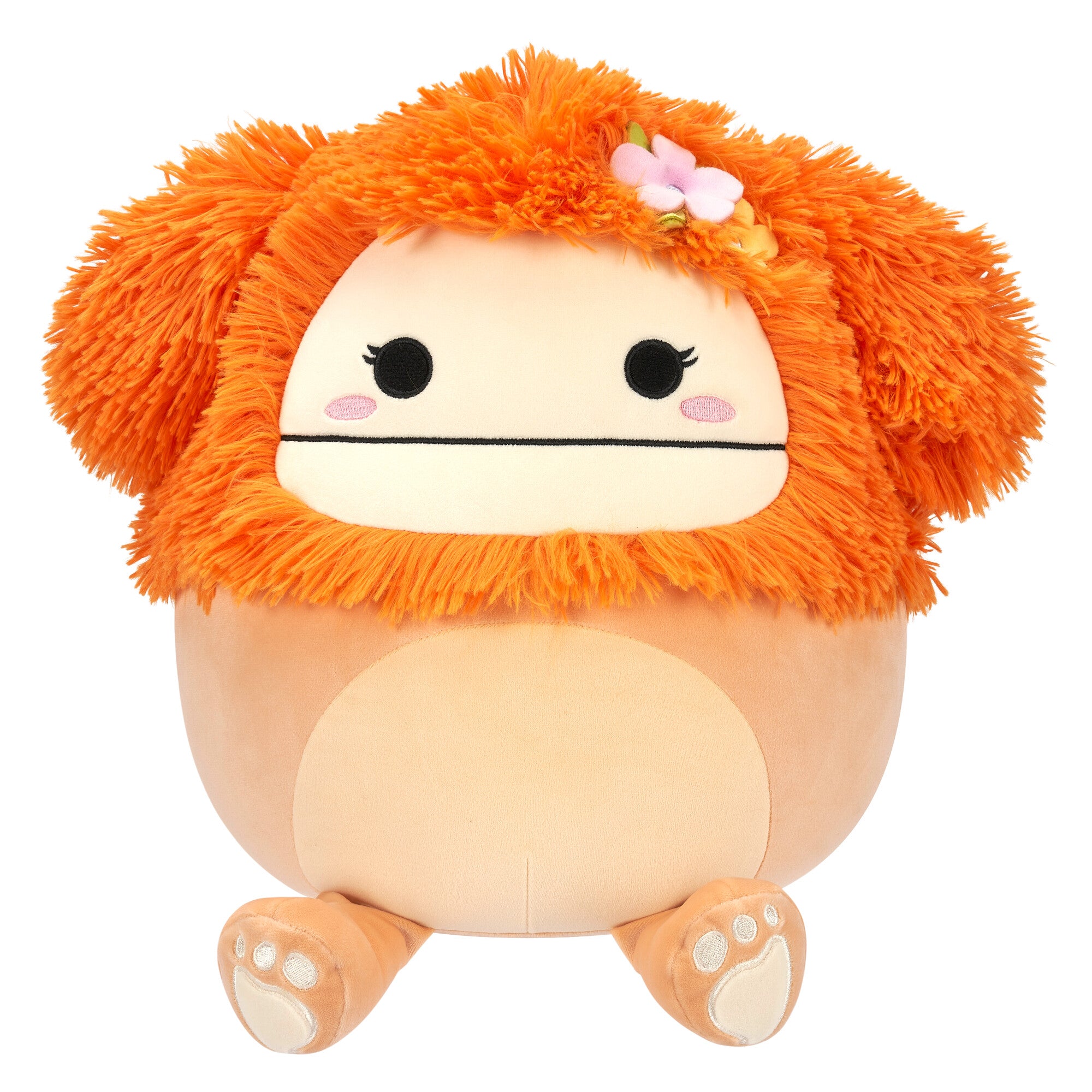 SQCR05545_SQCR05428-Squishmallows-12InchMediumPlush-Shasta-LightOrangeBigfootwFlowerPin-OP-Front_lpr.jpg