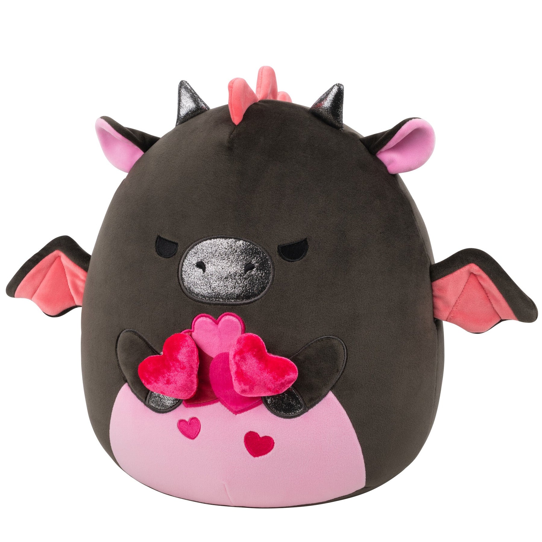 SQCR09308_12inCupcakeBlackDragonwithPinkBelly_GunmetalMuzzleandHornsHoldingHearts_OP3QL_lpr.jpg