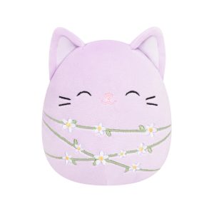 Squishmallows 8" Mak the Lavender Cat Wrapped with Flower Stems | Jazwares