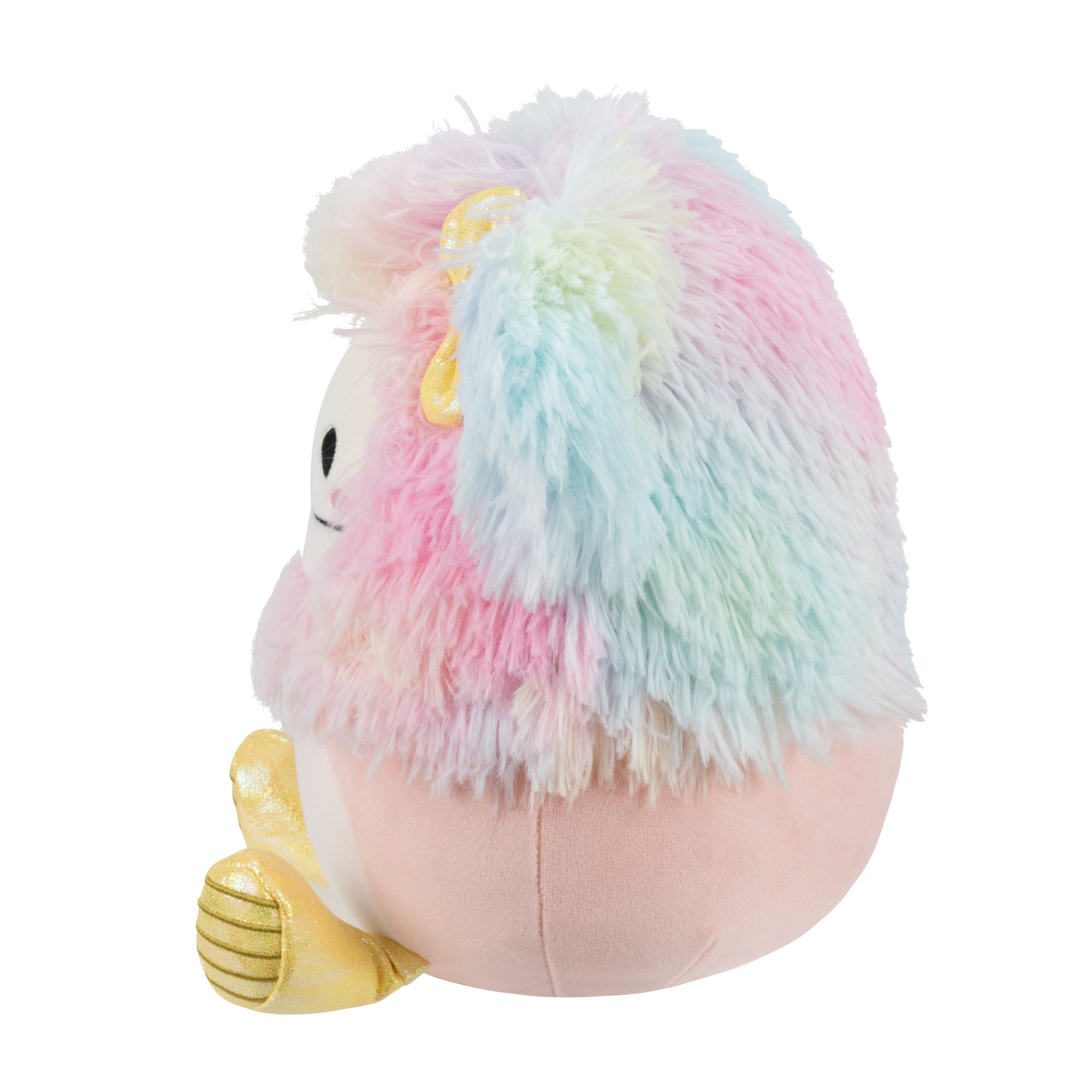 SQER01637_Little-Plush_8in-Squishmallows_Diane_Peach-Bigfoot-With-Rainbow-Hair-and-Yellow-Rain-Boots_OPL.jpg