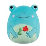 Squishmallows 12" Ludwig the Teal Frog Holding Rose | Jazwares
