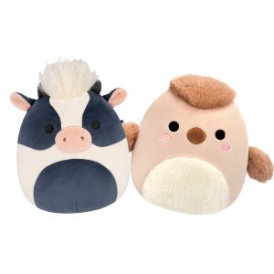 Squishmallows 8" Cow and Chicken Bundle | Jazwares